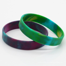 Bracelet en caoutchouc de silicone Tie Dye personnalisé en gros